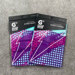 2 Pack Gatorade GX Sports Towel Unisex 16x25 Frosted Berry Glitched Collection